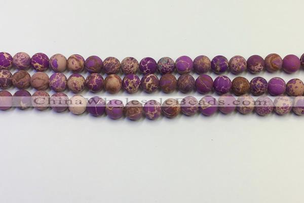 CDE1021 15.5 inches 6mm round matte sea sediment jasper beads