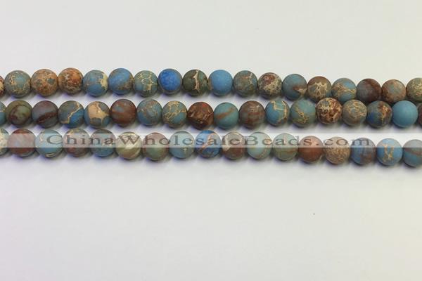 CDE1031 15.5 inches 6mm round matte sea sediment jasper beads