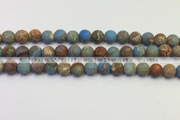 CDE1032 15.5 inches 8mm round matte sea sediment jasper beads