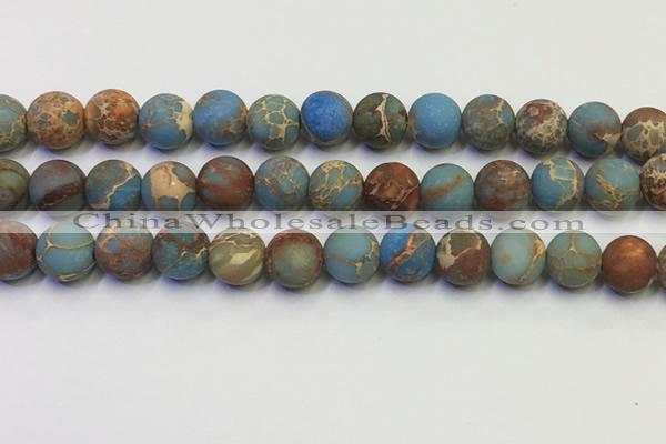 CDE1033 15.5 inches 10mm round matte sea sediment jasper beads