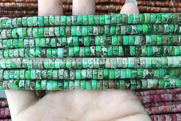 CDE1237 15.5 inches 3*6mm heishi sea sediment jasper beads