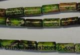 CDE140 15.5 inches 6*12mm tube dyed sea sediment jasper beads