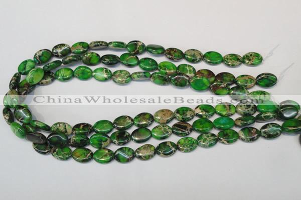 CDE180 15.5 inches 10*14mm oval dyed sea sediment jasper beads