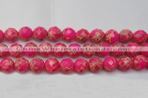 CDE2119 15.5 inches 24mm faceted round dyed sea sediment jasper beads