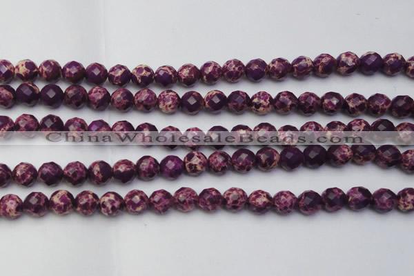 CDE2143 15.5 inches 12mm faceted round dyed sea sediment jasper beads