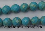 CDE2151 15.5 inches 8mm faceted round dyed sea sediment jasper beads