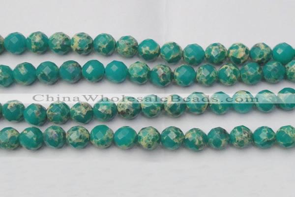 CDE2177 15.5 inches 20mm faceted round dyed sea sediment jasper beads