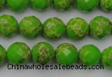 CDE2182 15.5 inches 10mm faceted round dyed sea sediment jasper beads