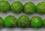 CDE2187 15.5 inches 20mm faceted round dyed sea sediment jasper beads