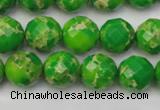 CDE2191 15.5 inches 8mm faceted round dyed sea sediment jasper beads