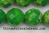 CDE2199 15.5 inches 24mm faceted round dyed sea sediment jasper beads