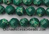 CDE2200 15.5 inches 6mm faceted round dyed sea sediment jasper beads