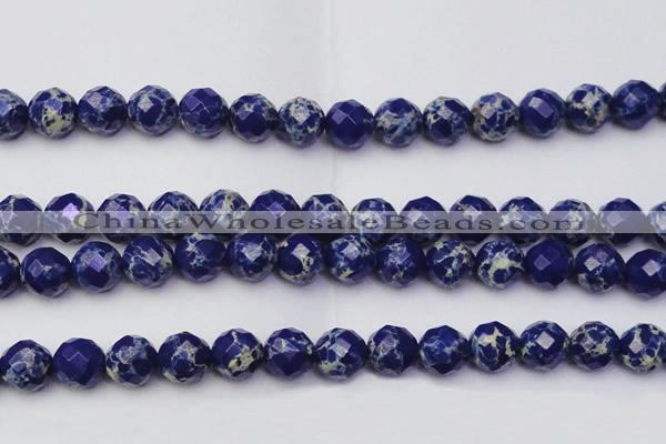 CDE2217 15.5 inches 20mm faceted round dyed sea sediment jasper beads