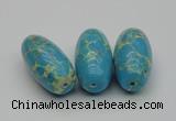 CDE2300 16*30mm rice sea sediment jasper beads wholesale