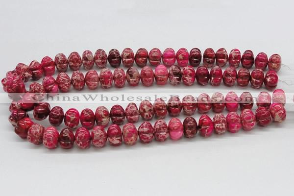 CDE24 15.5 inches 10*14mm pumpkin dyed sea sediment jasper beads