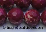 CDE2524 15.5 inches 20mm faceted round dyed sea sediment jasper beads