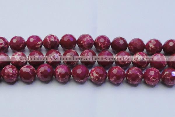 CDE2525 15.5 inches 22mm faceted round dyed sea sediment jasper beads