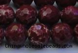 CDE2529 15.5 inches 16mm faceted round dyed sea sediment jasper beads