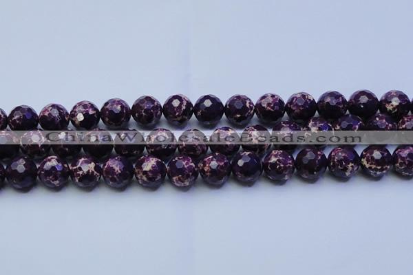 CDE2536 15.5 inches 16mm faceted round dyed sea sediment jasper beads