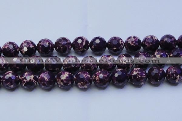 CDE2540 15.5 inches 24mm faceted round dyed sea sediment jasper beads