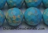 CDE2546 15.5 inches 22mm faceted round dyed sea sediment jasper beads