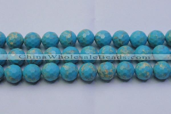 CDE2547 15.5 inches 24mm faceted round dyed sea sediment jasper beads