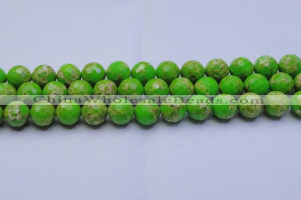 CDE2558 15.5 inches 18mm faceted round dyed sea sediment jasper beads