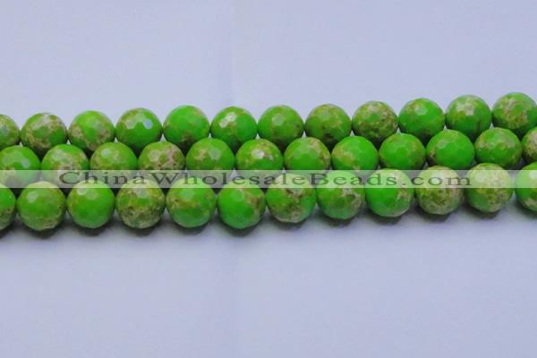 CDE2559 15.5 inches 20mm faceted round dyed sea sediment jasper beads