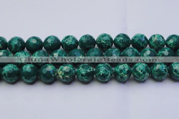 CDE2574 15.5 inches 20mm faceted round dyed sea sediment jasper beads