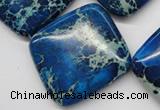 CDE340 15.5 inches 35*35mm diamond dyed sea sediment jasper beads