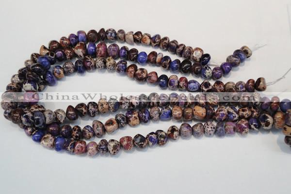 CDE391 15.5 inches 8*12mm nugget dyed sea sediment jasper beads