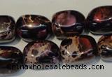 CDE395 15.5 inches 12*16mm nugget dyed sea sediment jasper beads