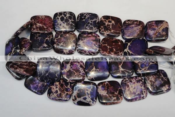 CDE430 15.5 inches 30*30mm square dyed sea sediment jasper beads