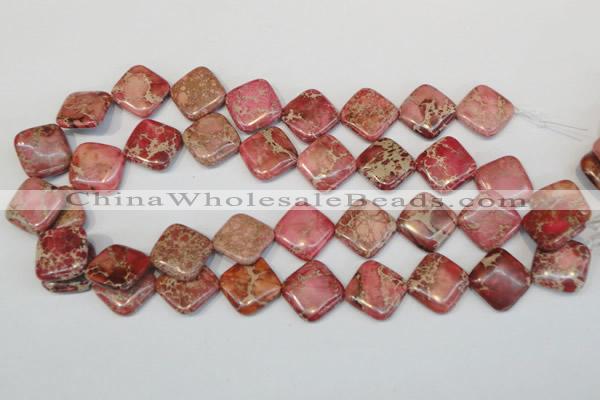 CDE570 15.5 inches 18*18mm diamond dyed sea sediment jasper beads