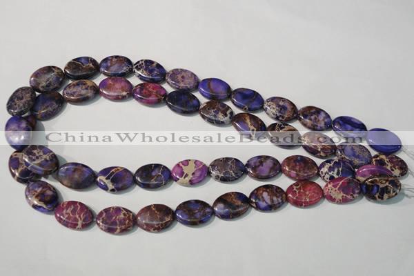 CDE711 15.5 inches 13*18mm oval dyed sea sediment jasper beads