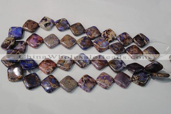 CDE720 15.5 inches 18*18mm diamond dyed sea sediment jasper beads