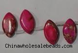 CDE797 Top-drilled 10*18mm marquise dyed sea sediment jasper beads