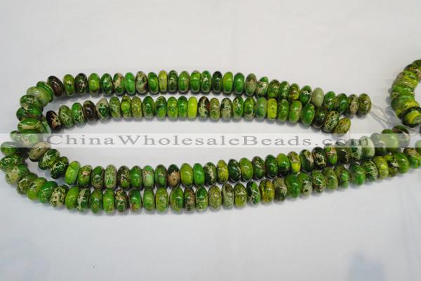 CDI135 15.5 inches 6*12mm rondelle dyed imperial jasper beads