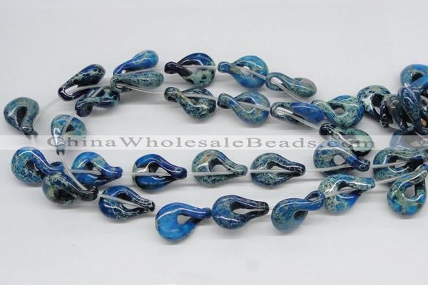 CDI66 16 inches 20*30mm petal shaped dyed imperial jasper beads