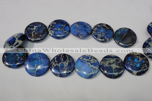 CDI909 15.5 inches 35mm flat round dyed imperial jasper beads