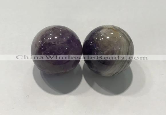 CDN1035 30mm round amethyst decorations wholesale