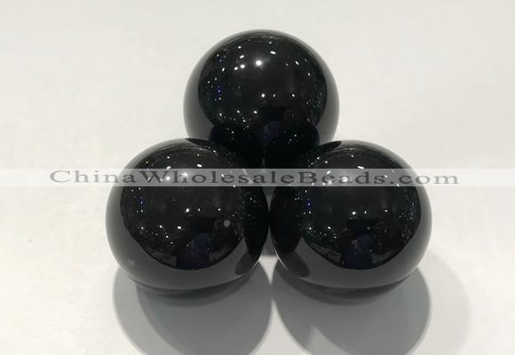 CDN1057 30mm round black obsidian decorations wholesale