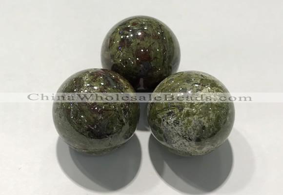 CDN1135 30mm round dragon blood jasper decorations wholesale