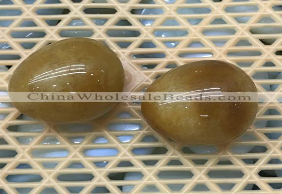 CDN338 35*50mm egg-shaped yellow jade decorations wholesale