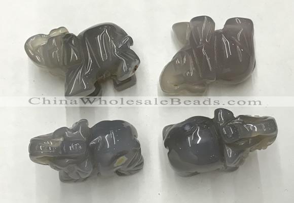 CDN386 20*40*30mm elephant grey agate decorations wholesale