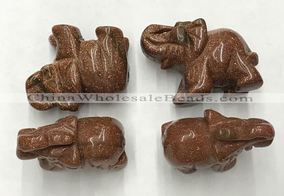 CDN388 20*40*30mm elephant goldstone decorations wholesale