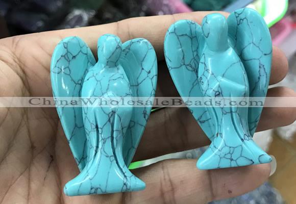 CDN493 35*50mm angel imitation turquoise decorations wholesale