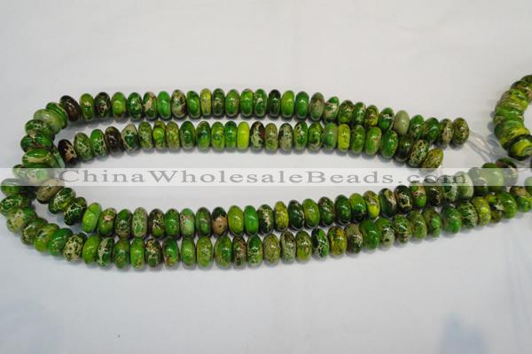 CDT135 15.5 inches 6*12mm rondelle dyed aqua terra jasper beads