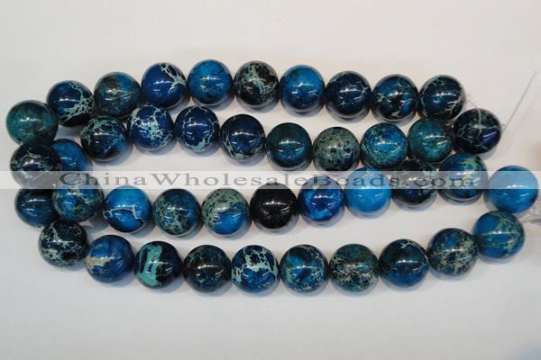 CDT222 15.5 inches 20mm round dyed aqua terra jasper beads