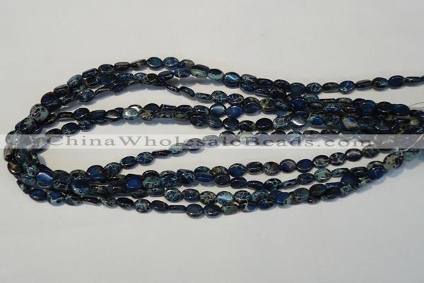 CDT233 15.5 inches 6*8mm oval dyed aqua terra jasper beads